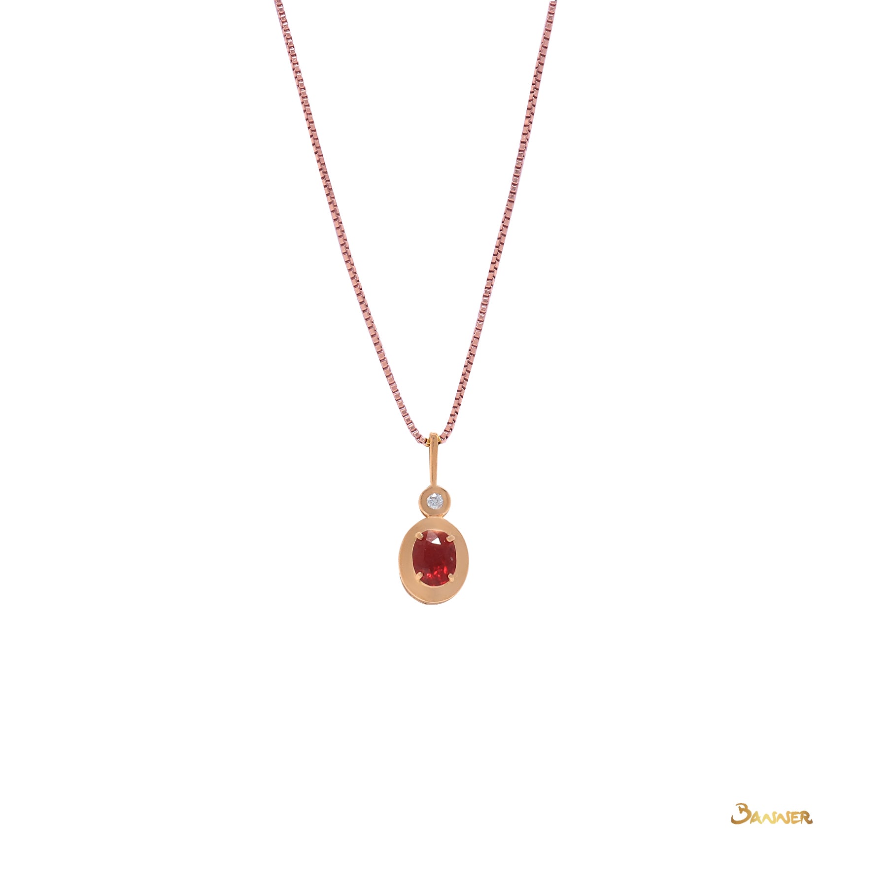 Ruby and Diamond Vintage Pendant