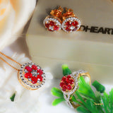 Ruby and Diamond Floral Set
