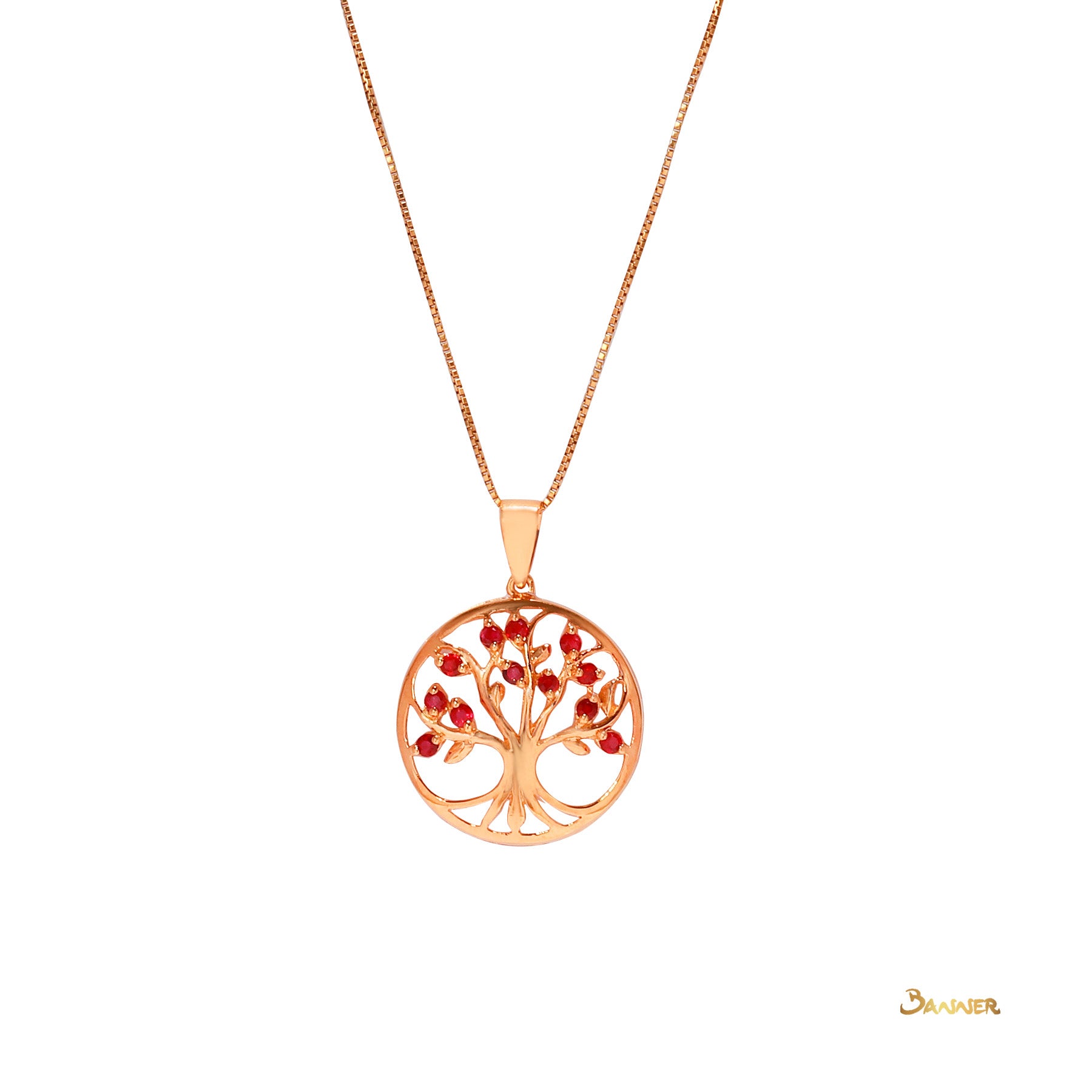 Ruby  Tree of Life Pendant