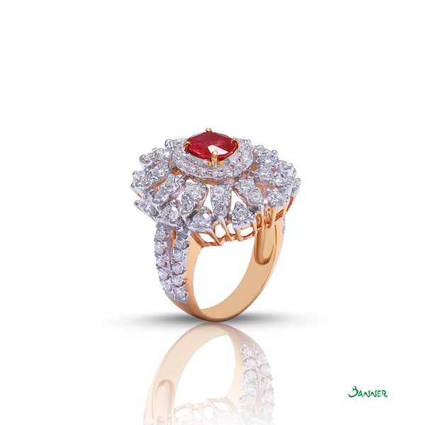 Ruby and Diamond Classic Ring