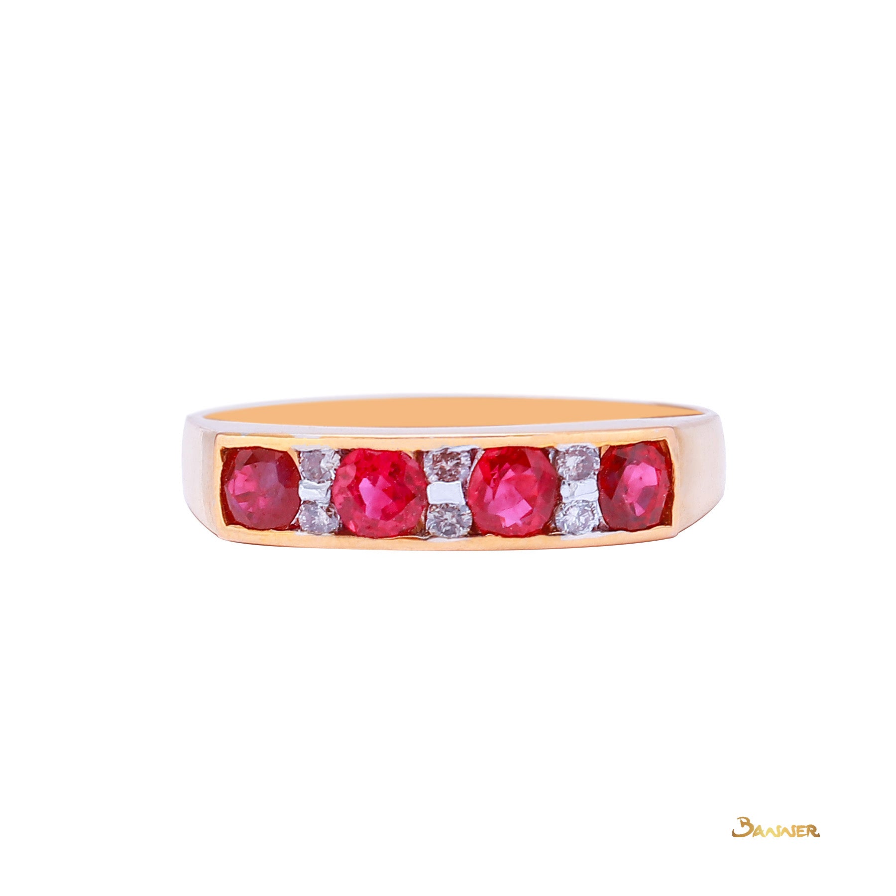 Ruby and Diamond Channel Ring