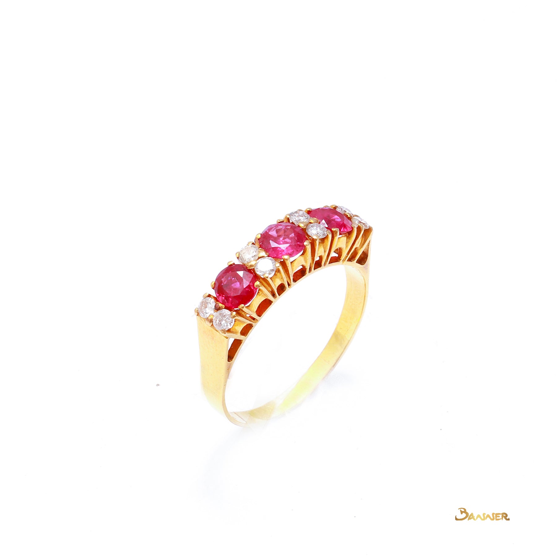 Ruby and Diamond Pave Setting Ring