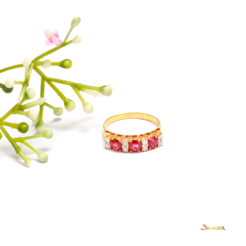 Ruby and Diamond Pave Setting Ring