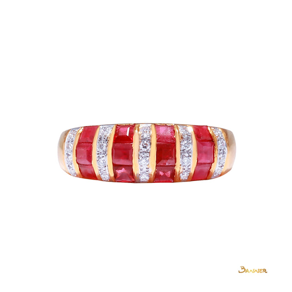 Ruby and Diamond Wasit Ring