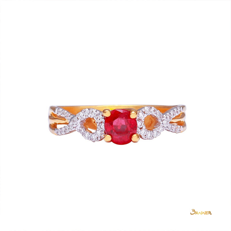 Ruby and Diamond Infinity Ring