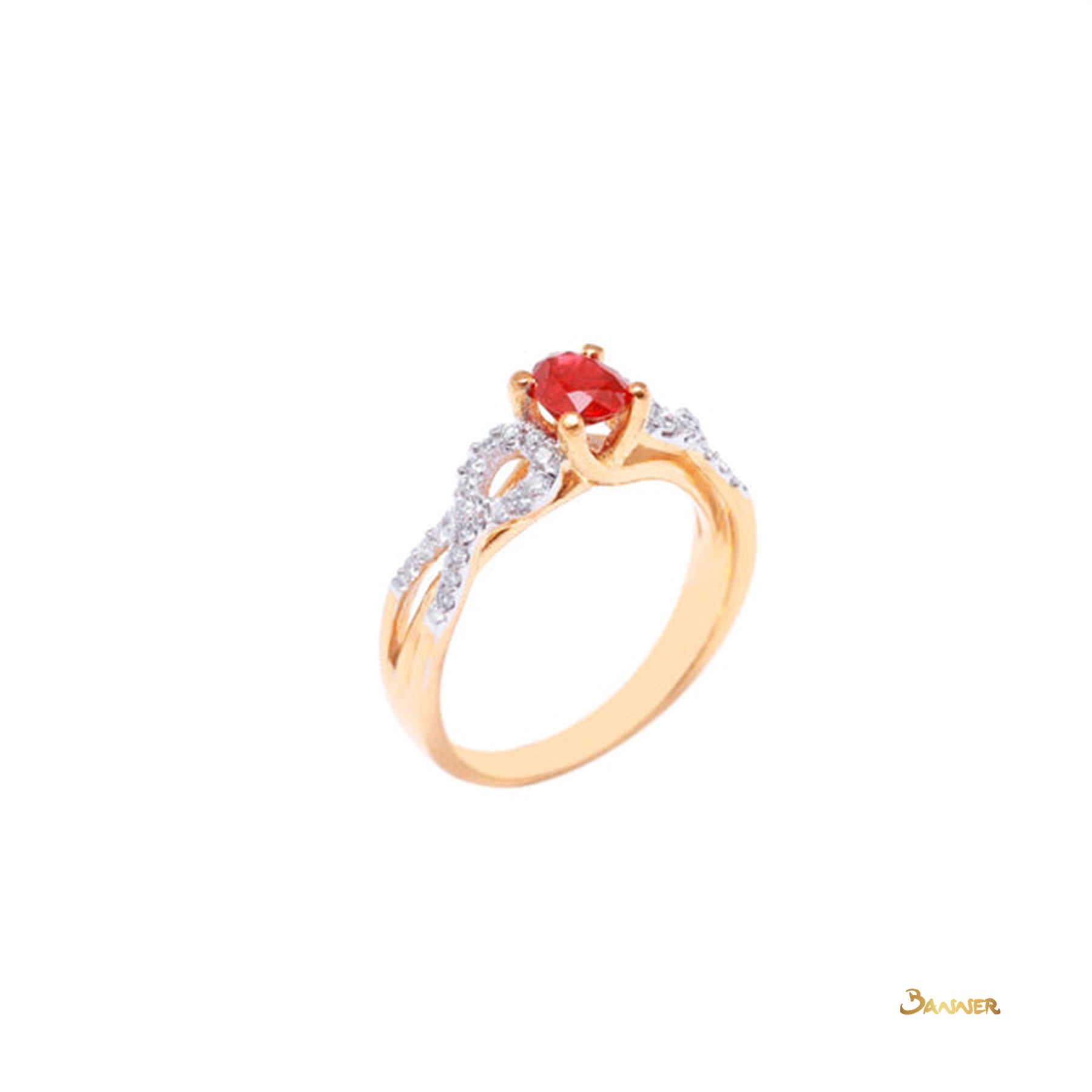 Ruby and Diamond Infinity Ring