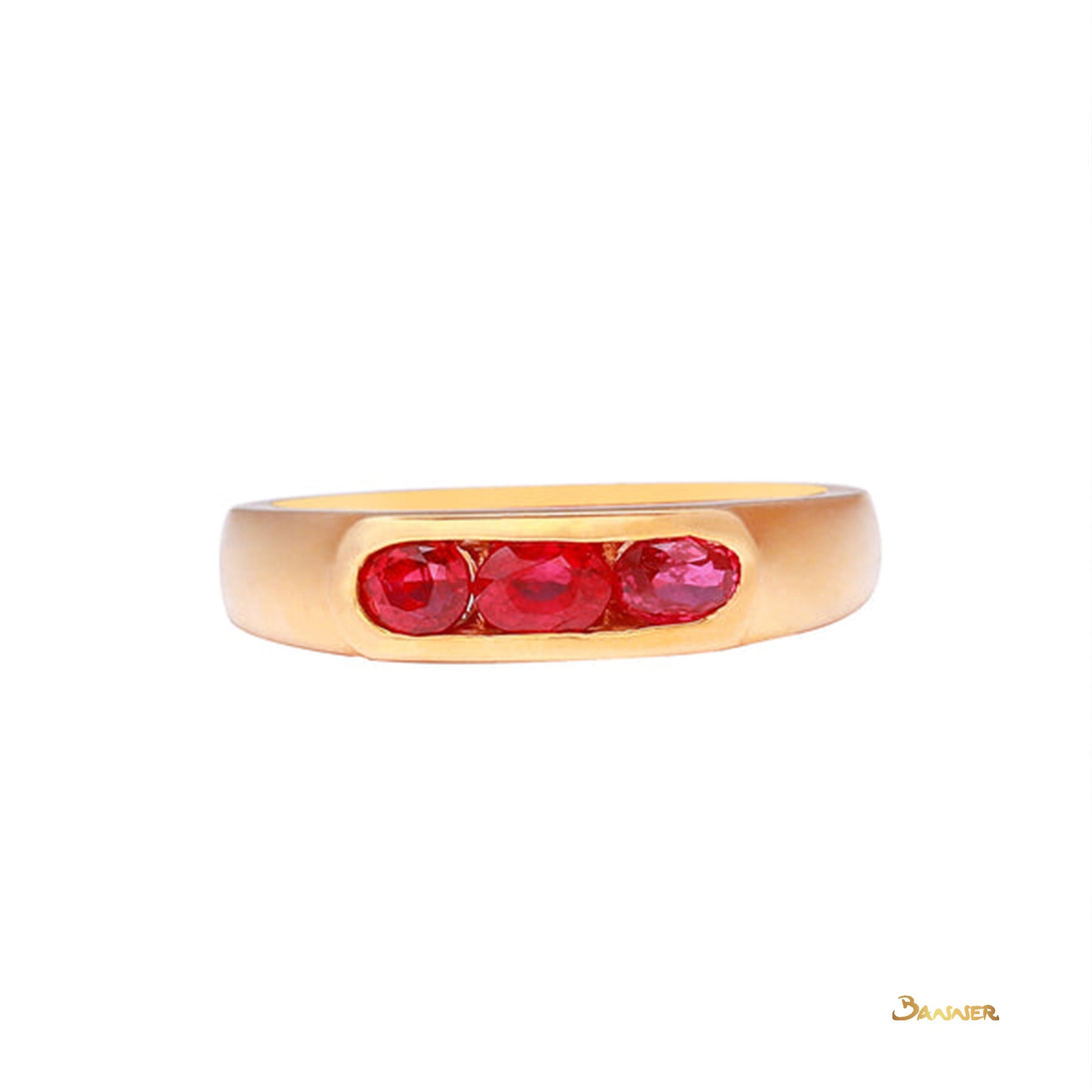 Ruby Three Stones Ring