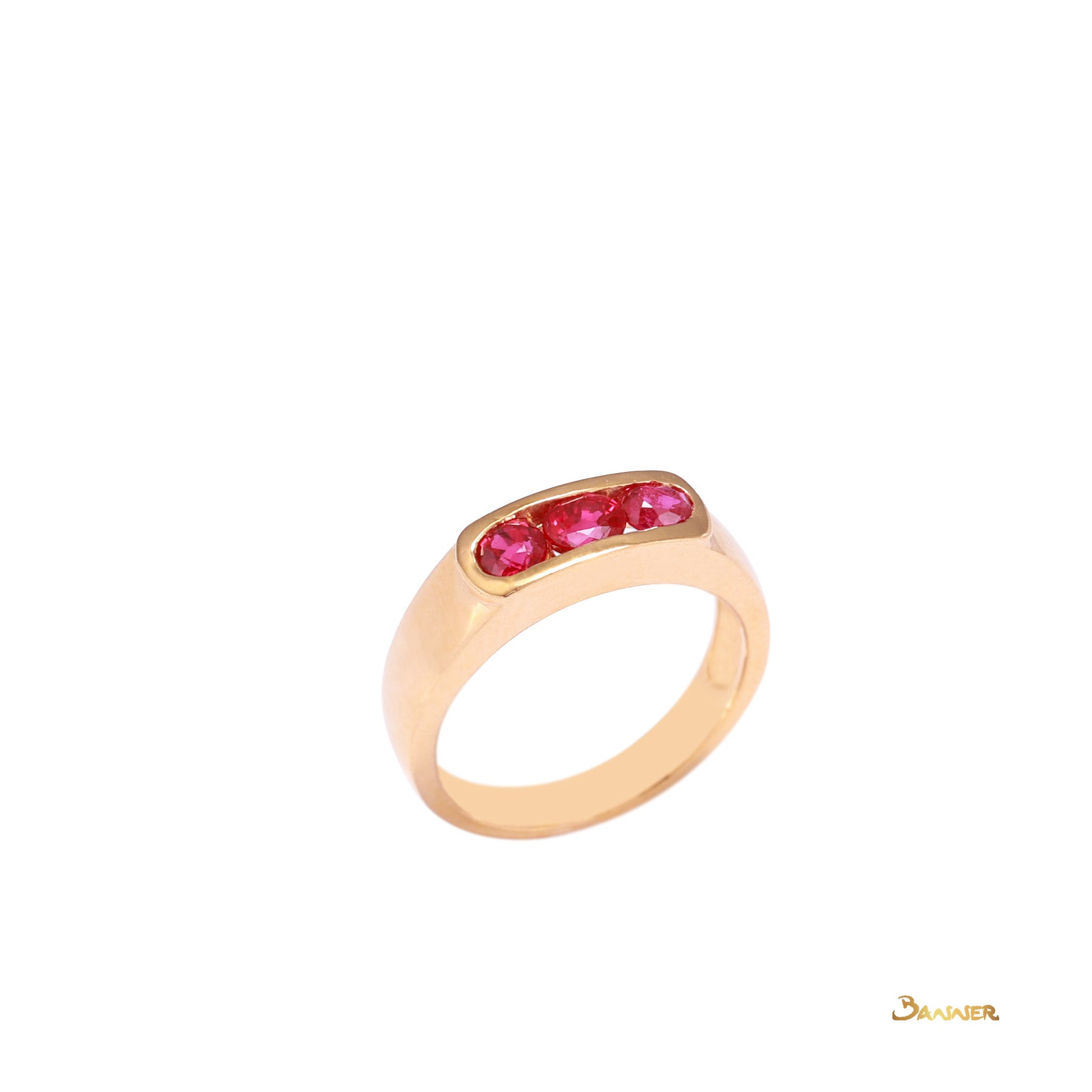 Ruby Three Stones Ring