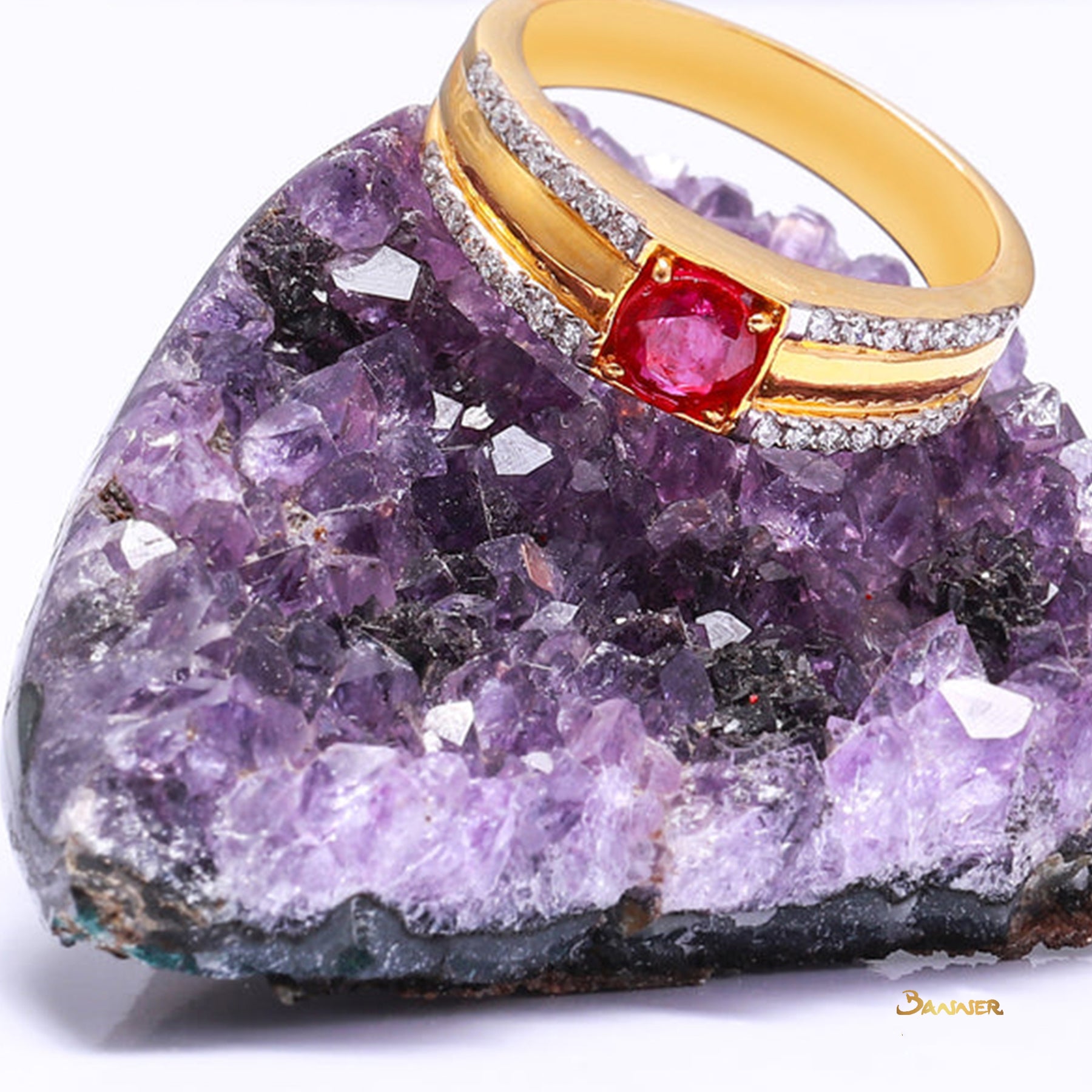 Ruby and Diamond Men's Ring