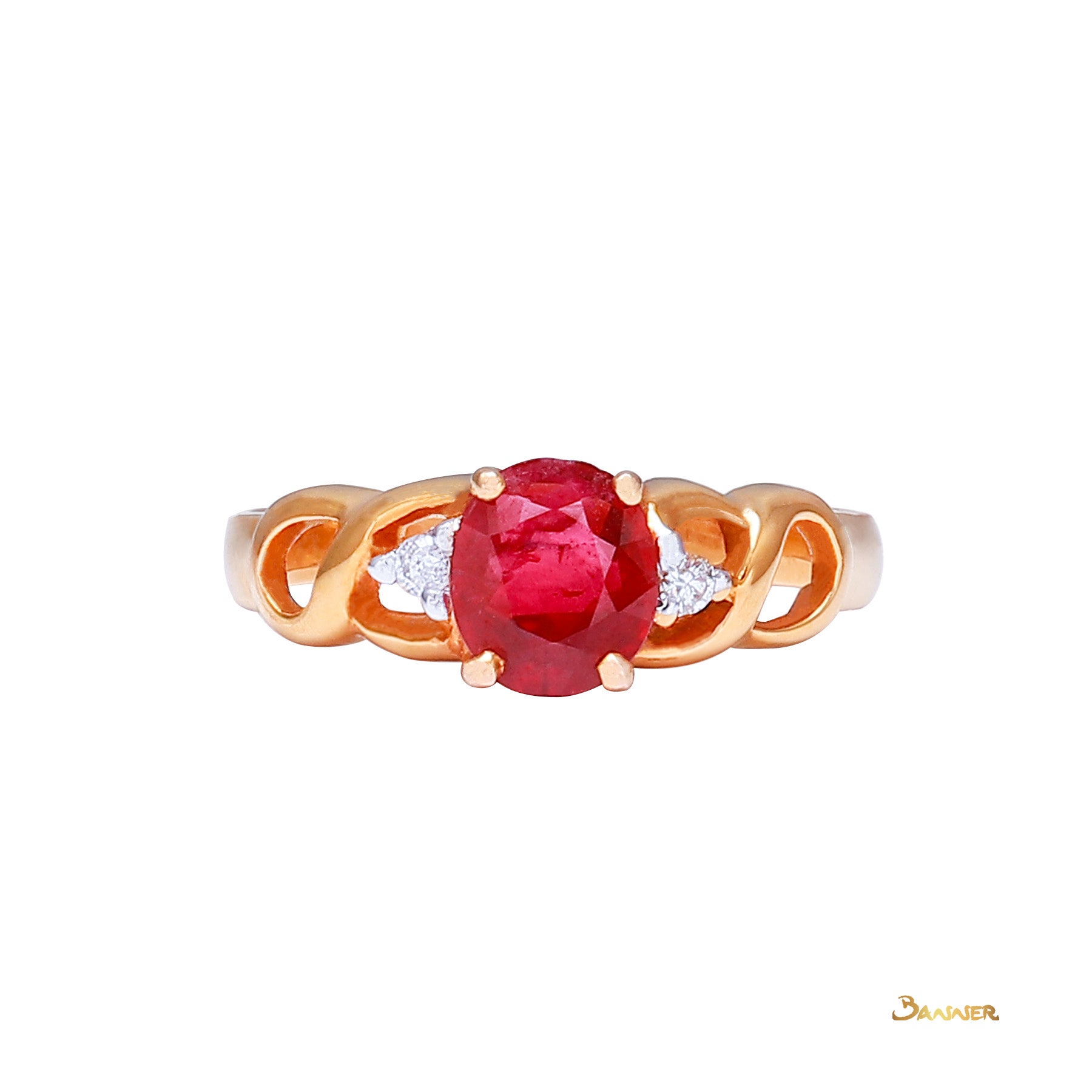 Ruby and Diamond Weave Ring