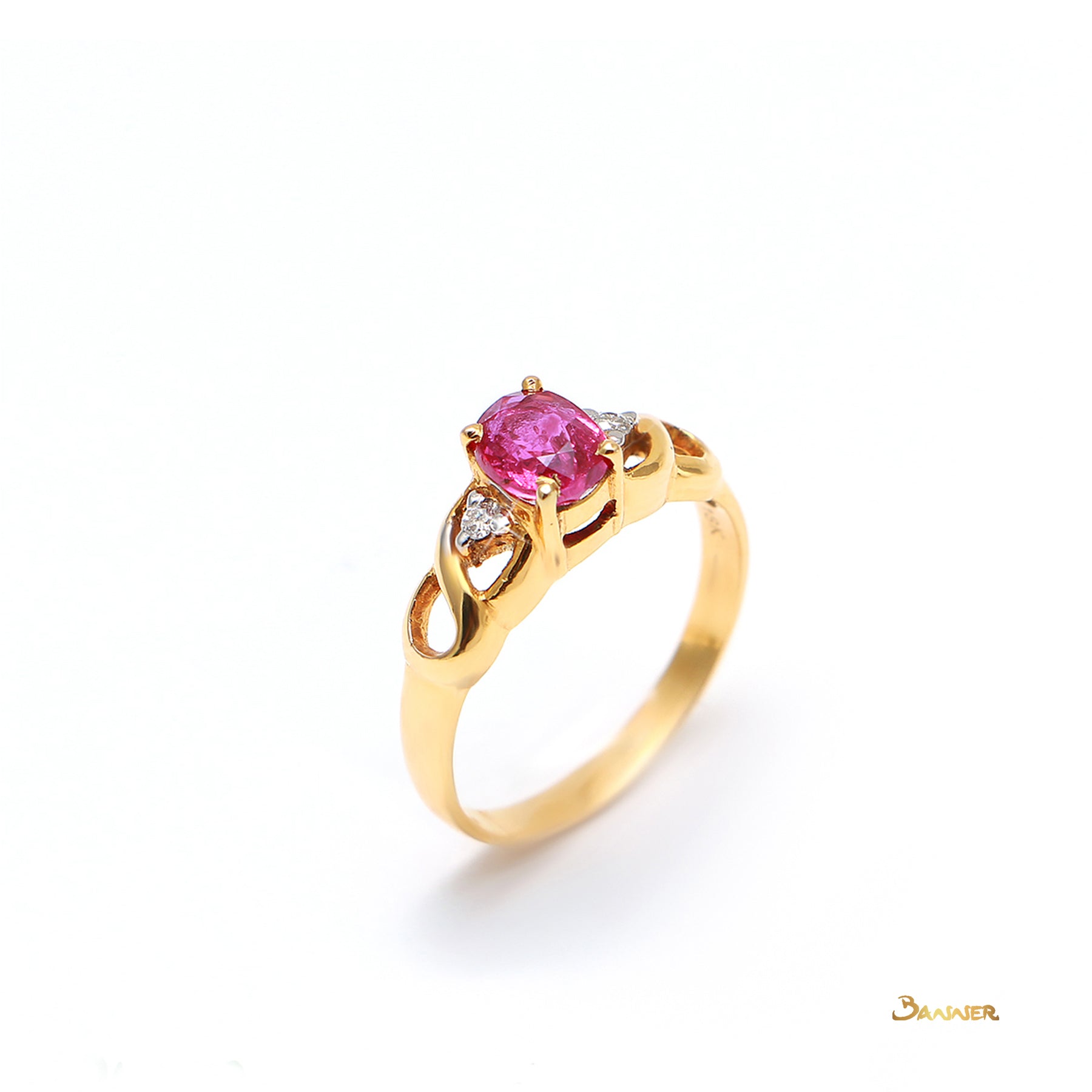 Ruby and Diamond Weave Ring