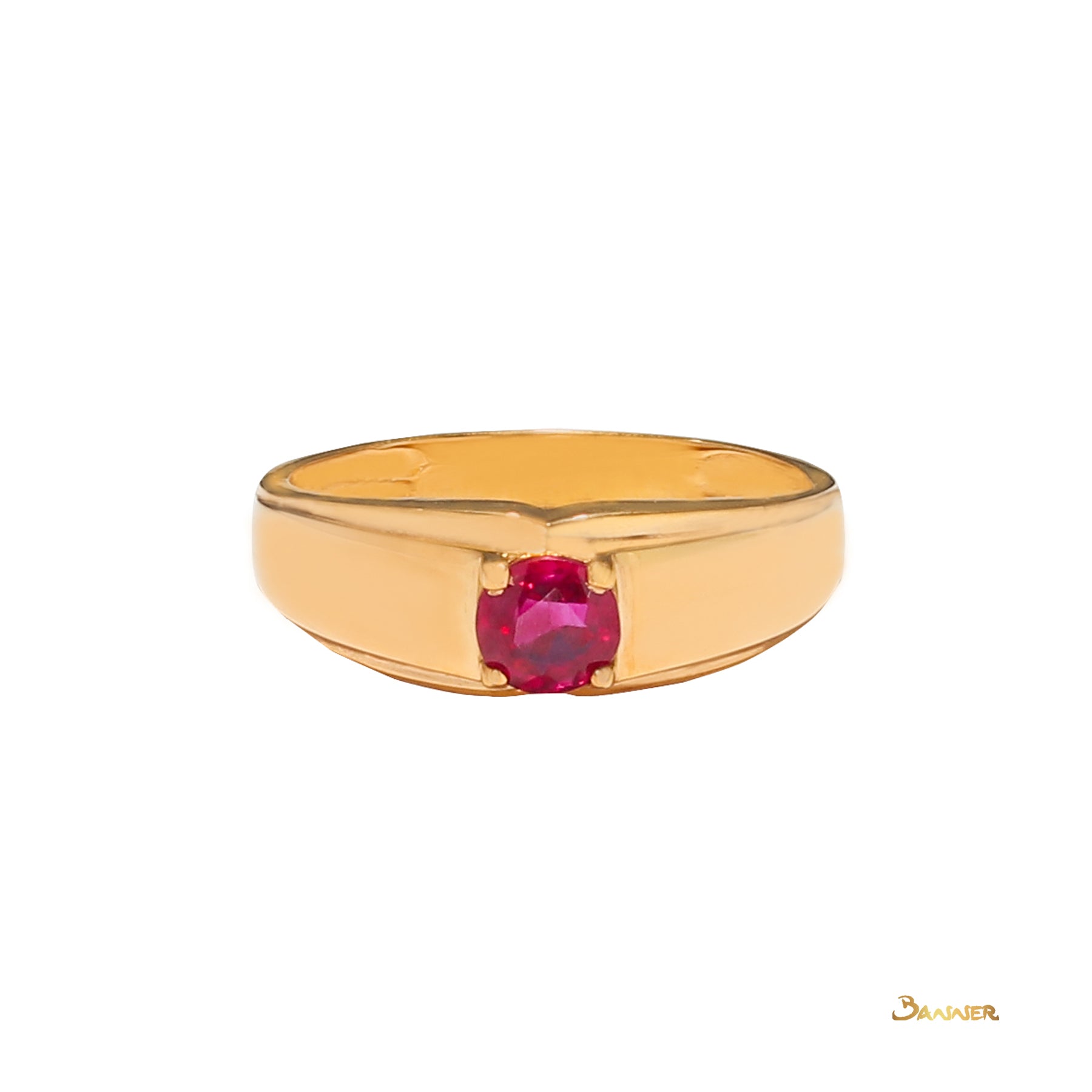 Ruby Solitaire Unisex Ring