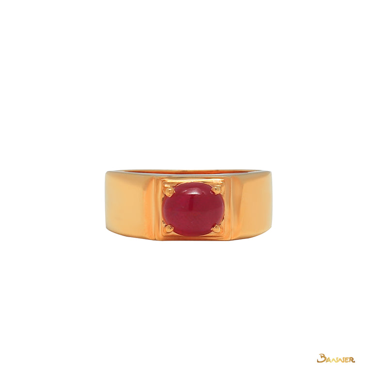 Ruby Cabochon Men's Ring