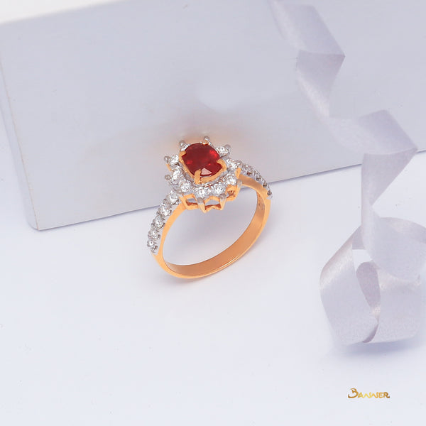 Ruby and Diamond Sunflower Ring