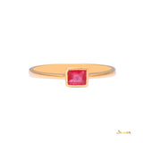 Emerald-cut Ruby Solitaire Ring