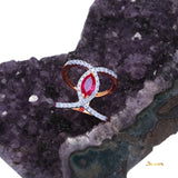 Marquise Ruby and Diamond Split-Shank Ring