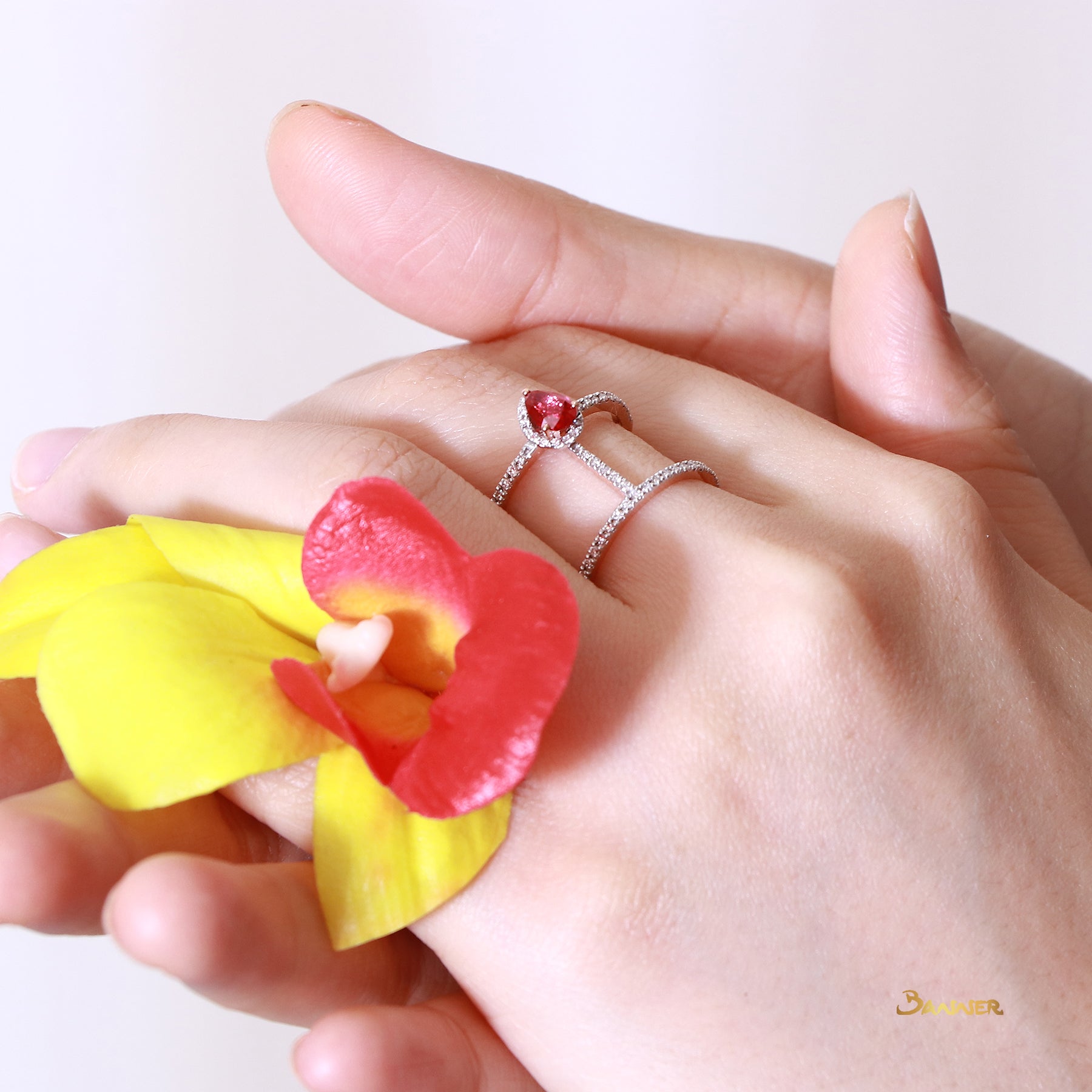 Ruby and Diamond Arrow Ring