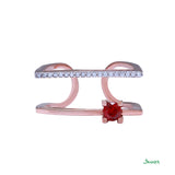 Ruby and Diamond Violin Ring