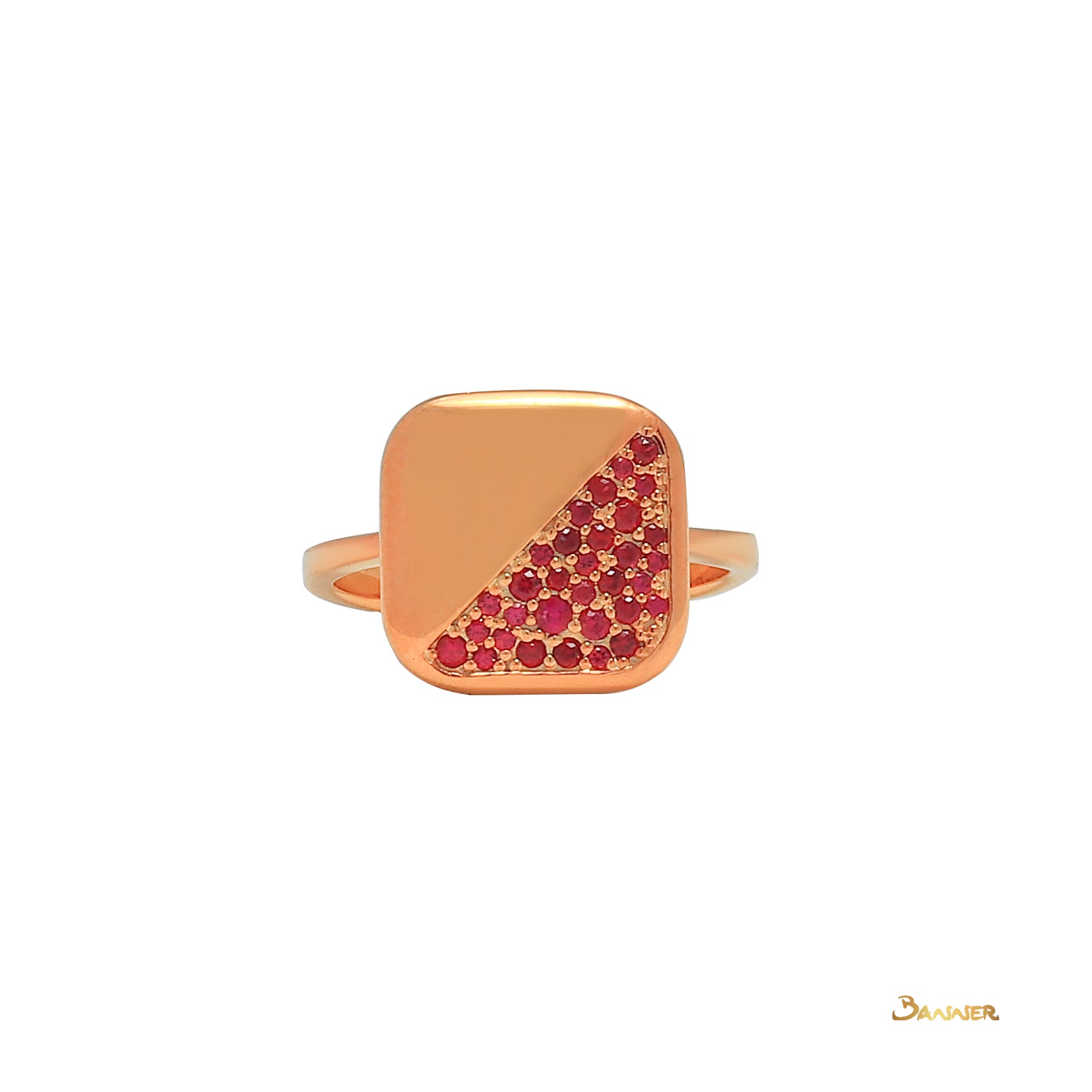 Ruby Half Square Ring