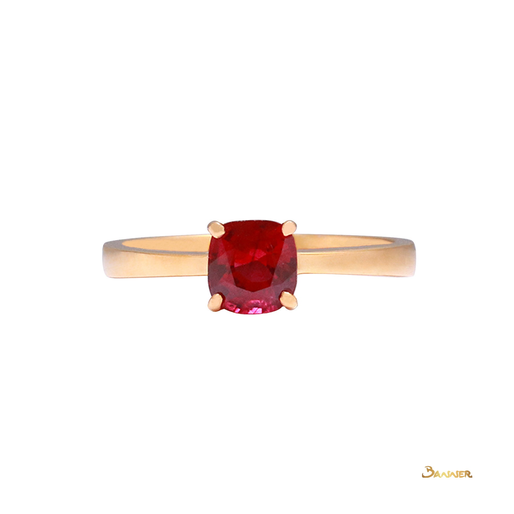 Cushion-cut Ruby Solitaire Ring