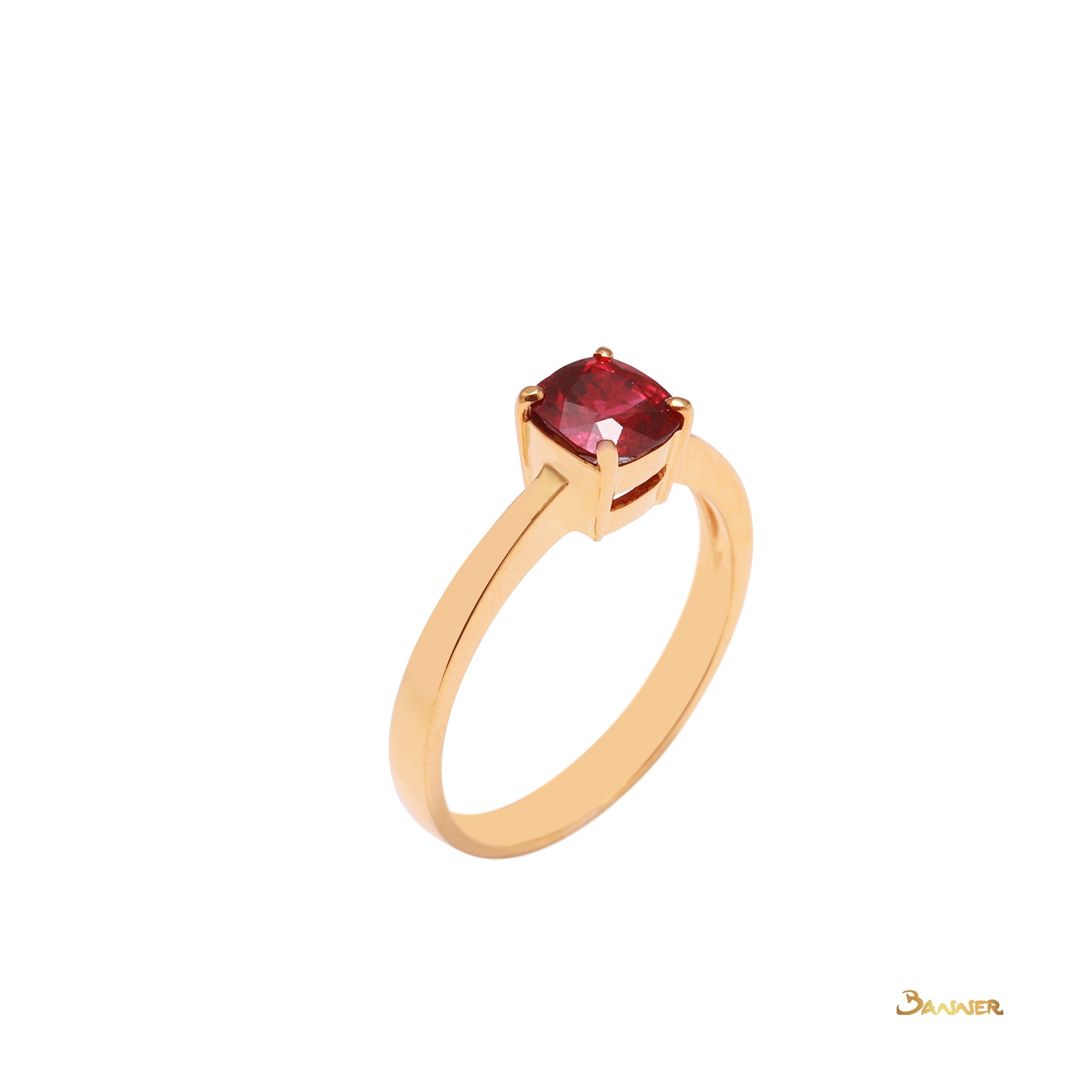 Cushion-cut Ruby Solitaire Ring