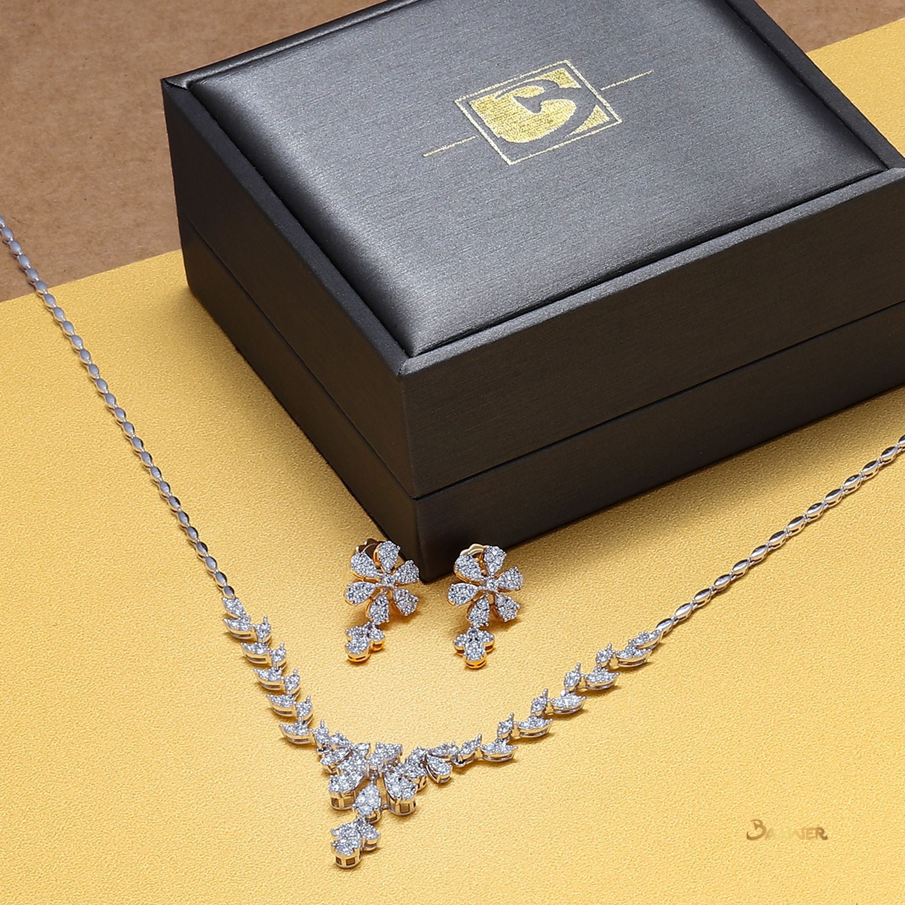 Diamond Floral Necklace