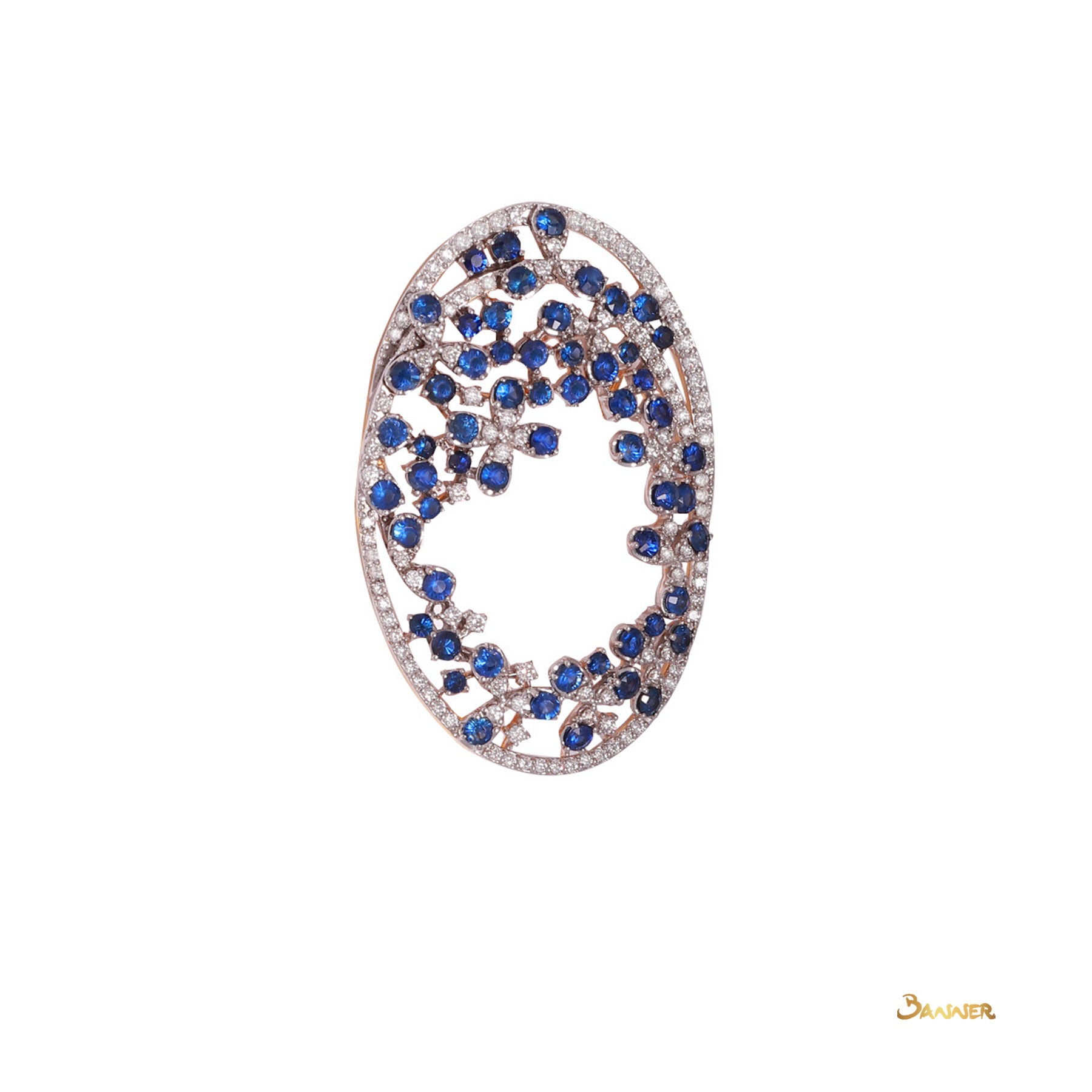 Sapphire and Diamond Kanote Brooch