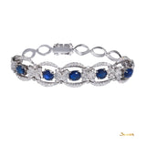 Sapphire and Diamond Floral Bracelet