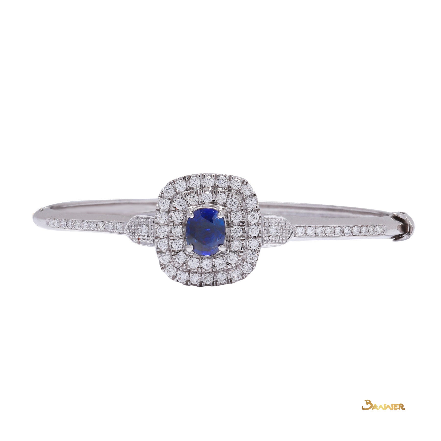 Sapphire and Diamond Double Halo Bracelet