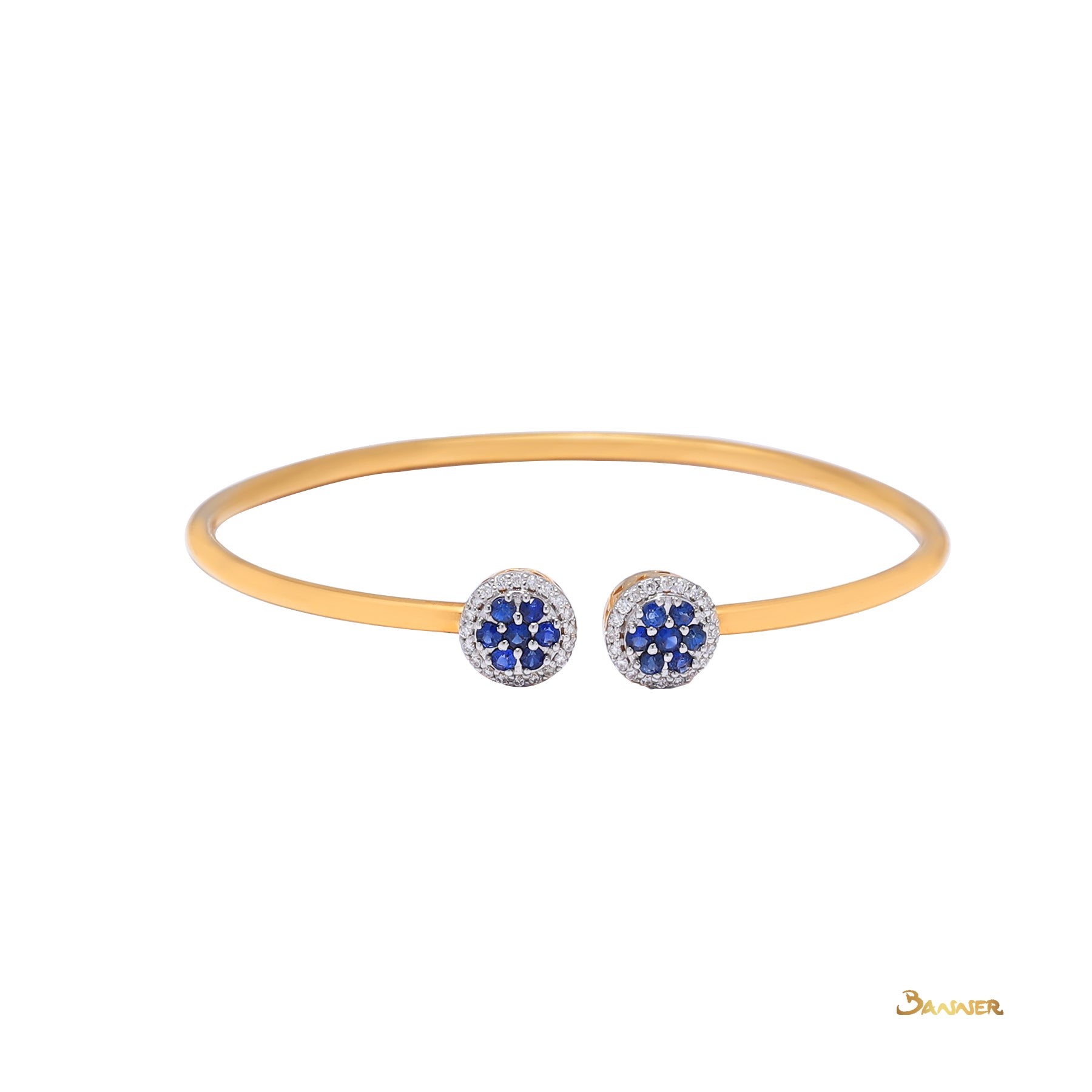 Sapphire and Diamond Double Halo Bracelet