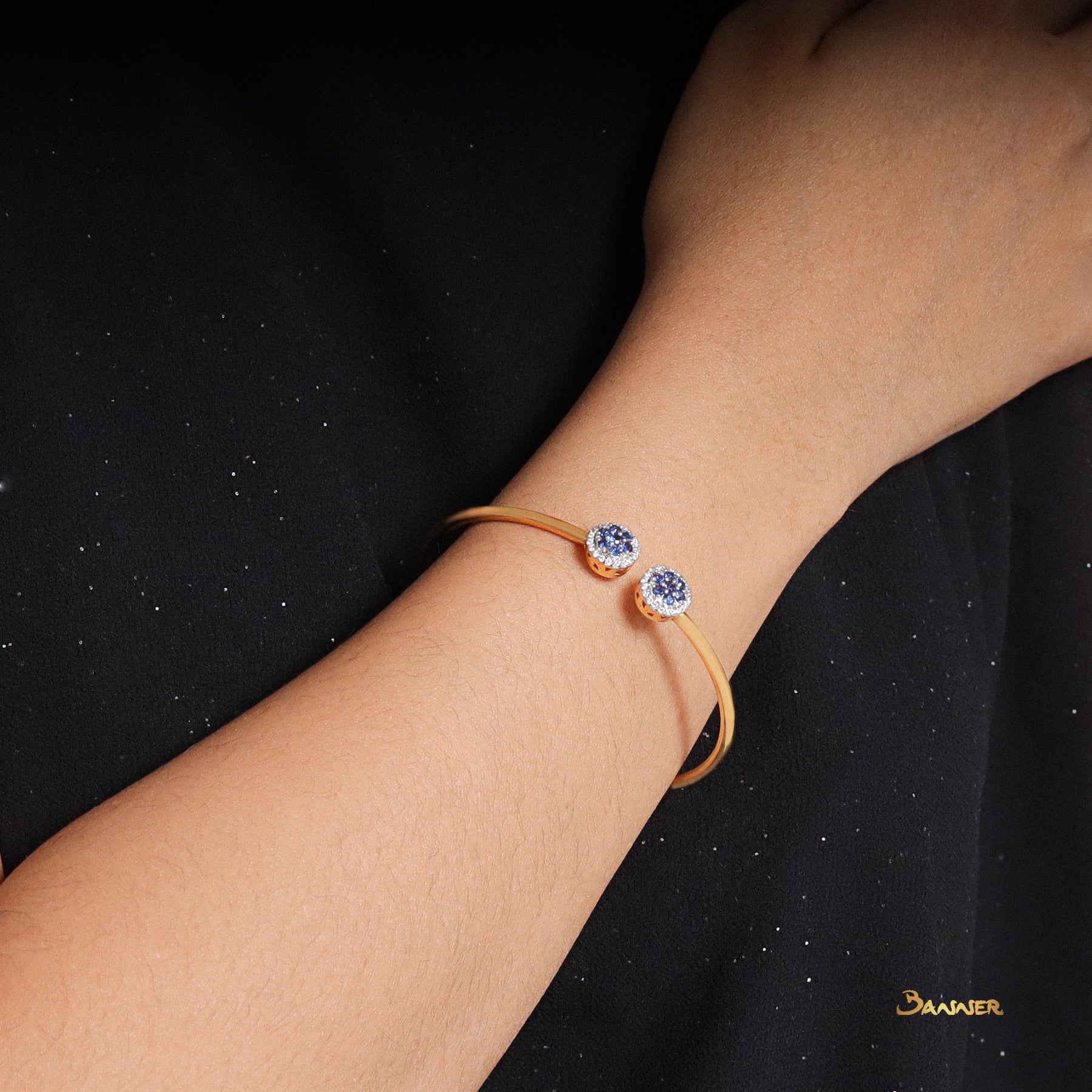 Sapphire and Diamond Double Halo Bracelet