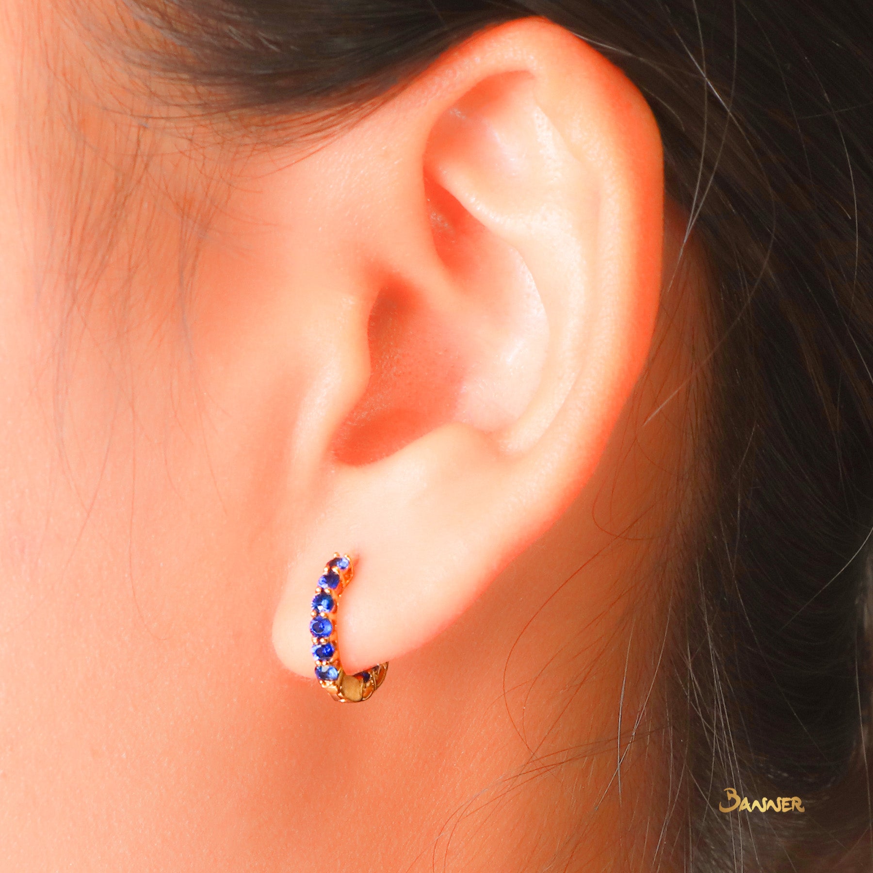 Sapphire Huggie Earrings