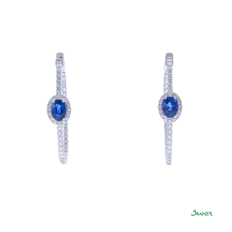 Sapphire and Diamond Huggie Earrings