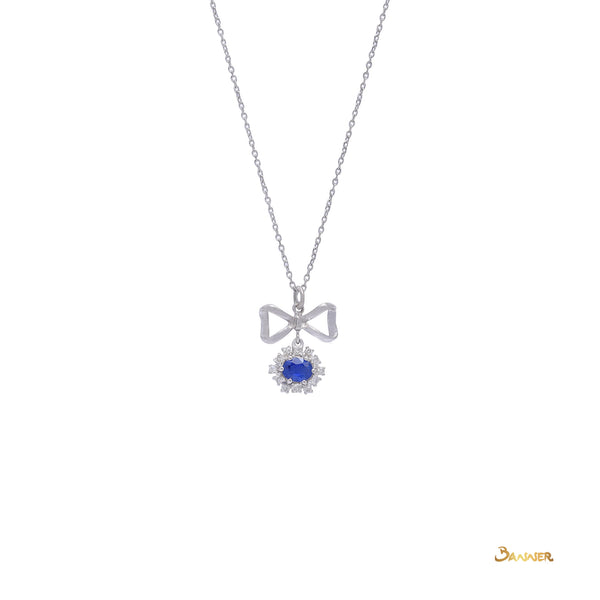 Sapphire and Diamond Ribbon Necklace