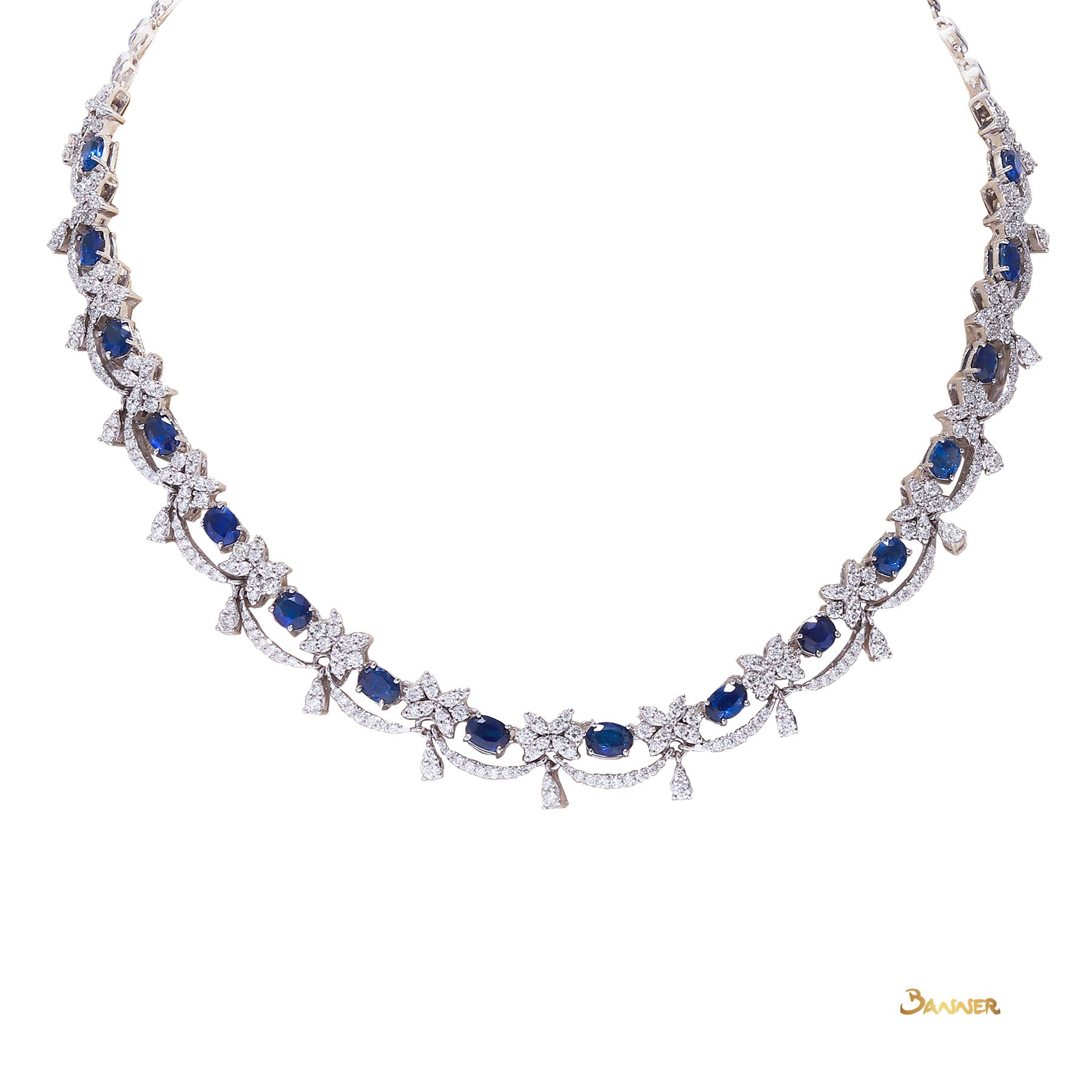 Sapphire and Diamond Elegant Necklace