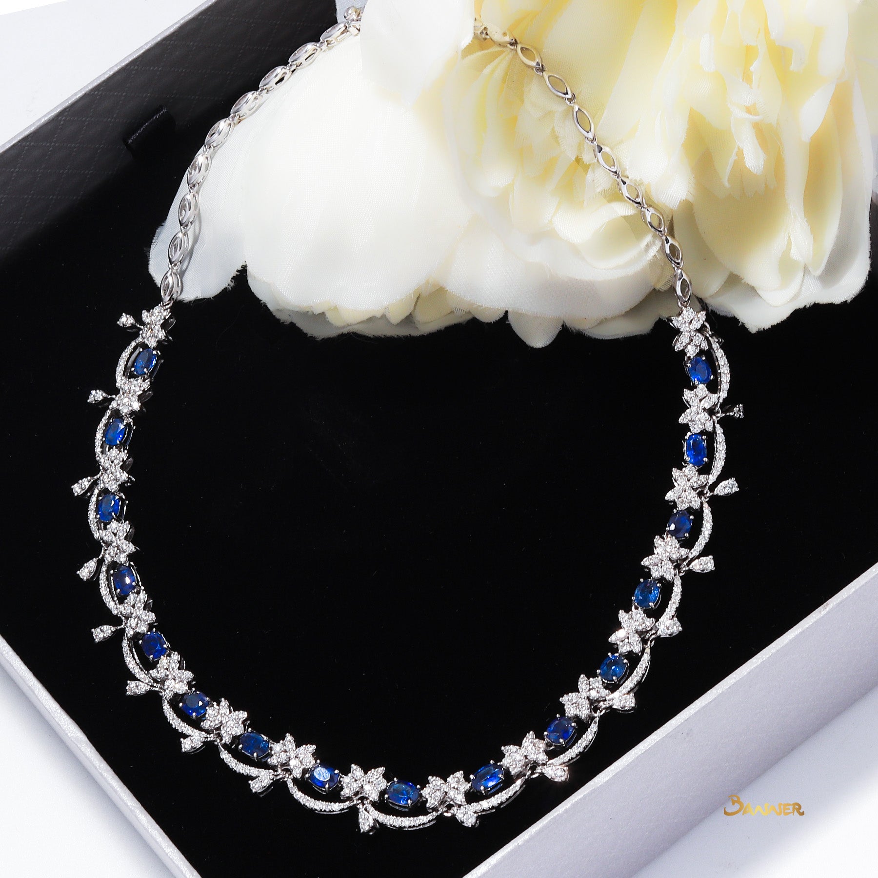 Sapphire and Diamond Elegant Necklace