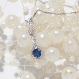 Sapphire and Diamond Rain-drop Pendant