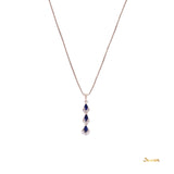 Pear-shaped Sapphire and Diamond 3-step Pendant