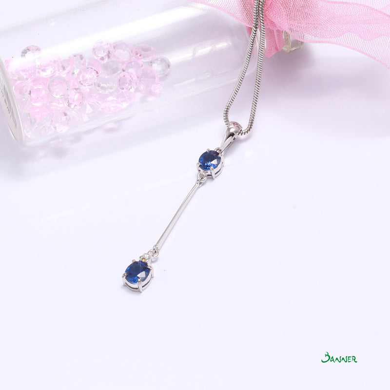 Sapphire and Diamond 2-Step Pendant