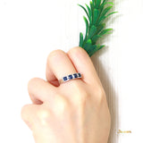 Sapphire and Diamond Channel Ring