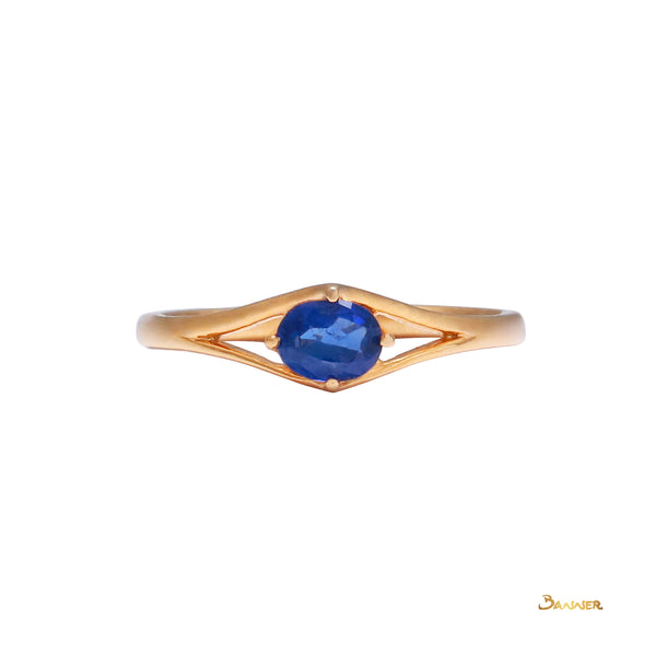 Sapphire Solitaire Split-Shank Ring