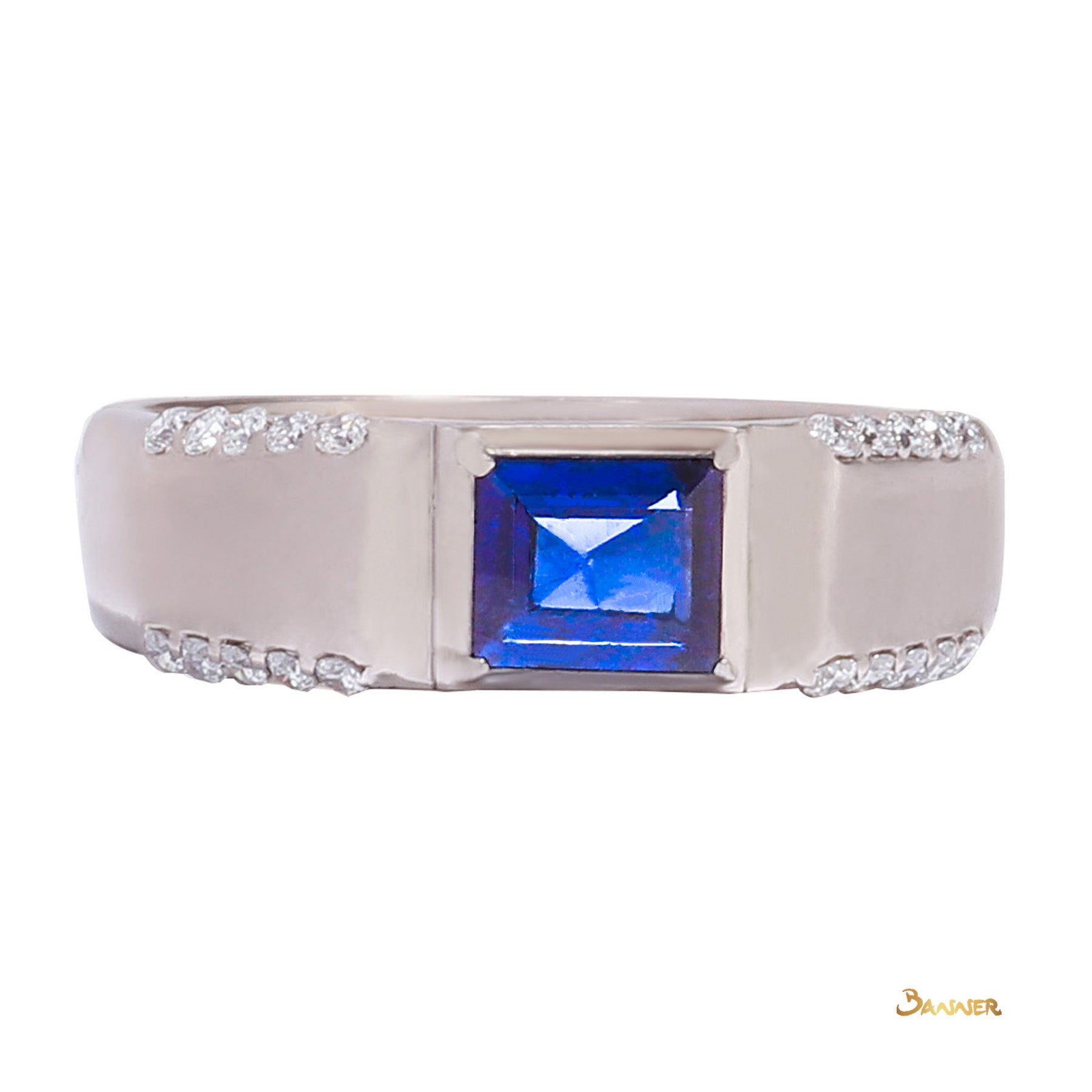 Sapphire and Diamond Men Ring