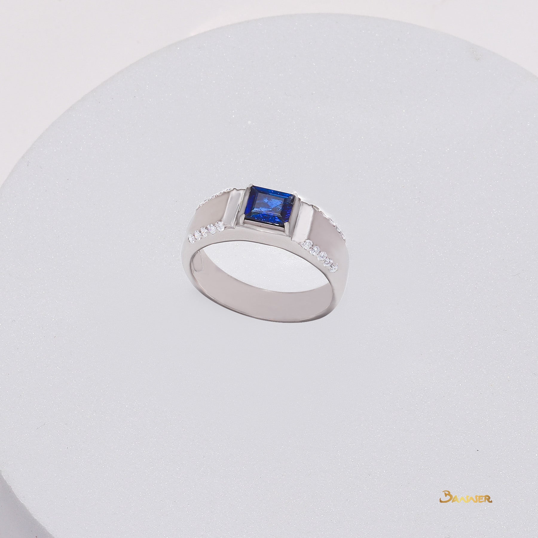 Sapphire and Diamond Men Ring