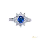 Sapphire and Diamond Sunflower Ring