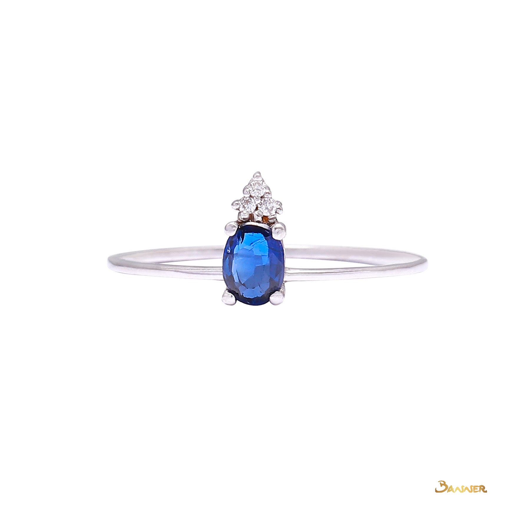 Sapphire and Diamond Petite Ring