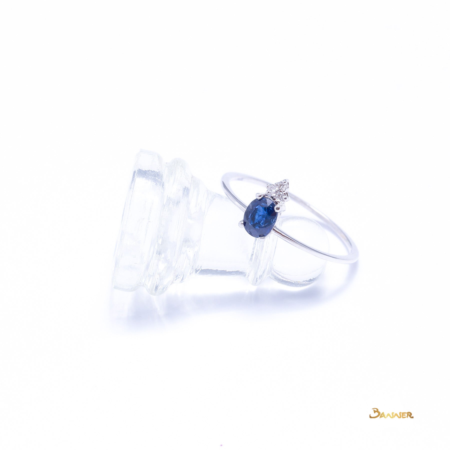 Sapphire and Diamond Petite Ring