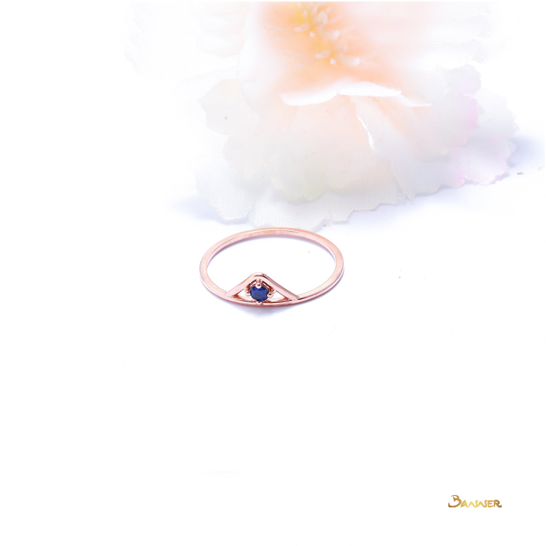 Sapphire and Rose Gold Ring