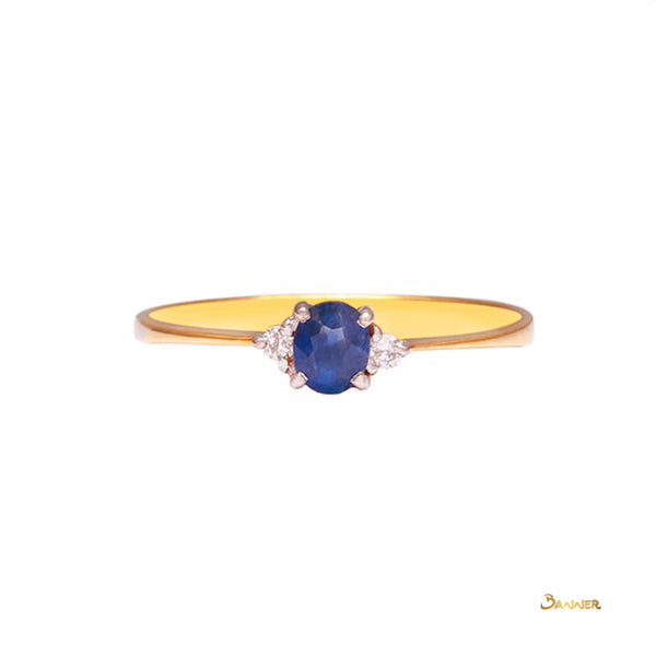 Sapphire and Diamond Petite Ring