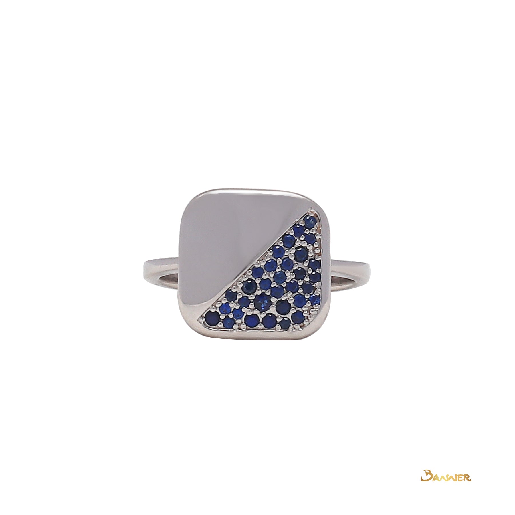 Sapphire Half Square Ring