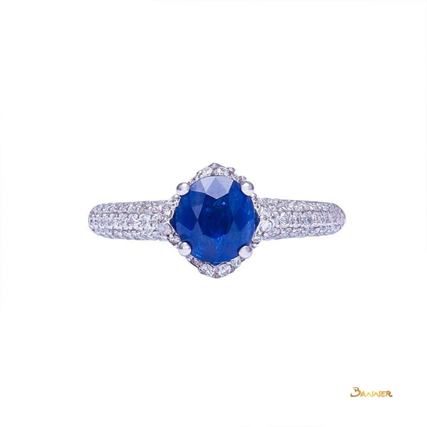 Sapphire and Diamond Micropave Setting Ring